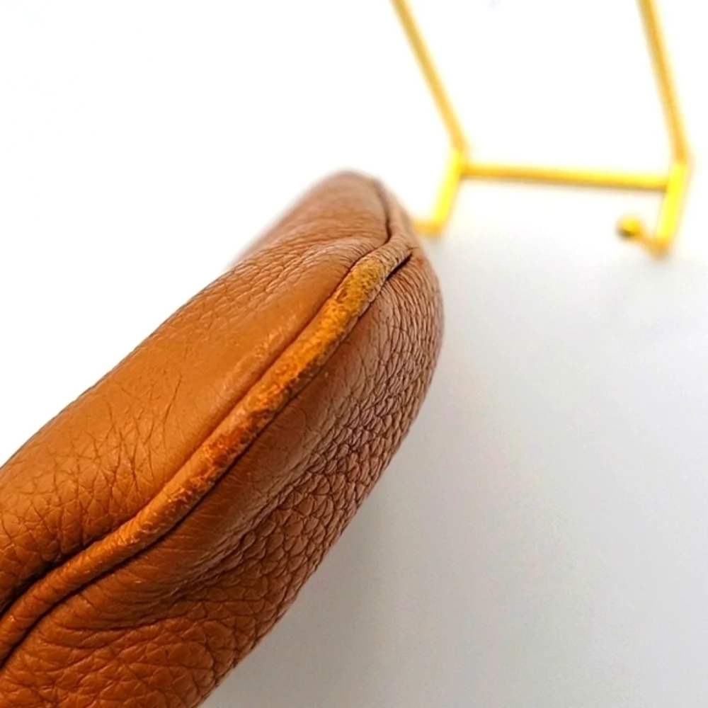 MICHAEL KORS Camel Leather Large Wristlet Cars Holder and Zipper pouch inside